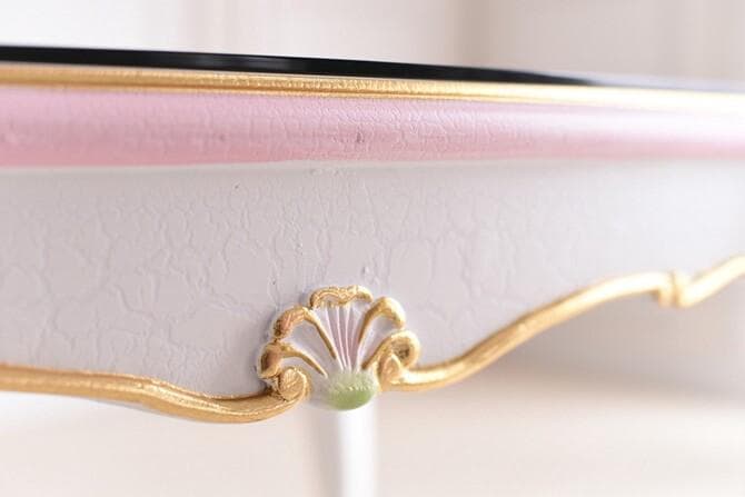 ロココ調 ガラス天板付きセンターテーブル