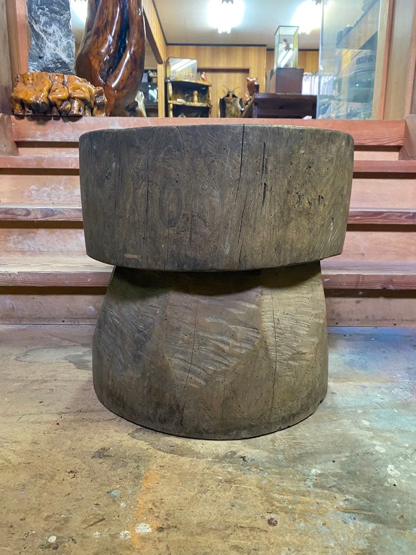 お餅つき　臼　レトロ　置物　工芸品　骨董品　インテリア　017