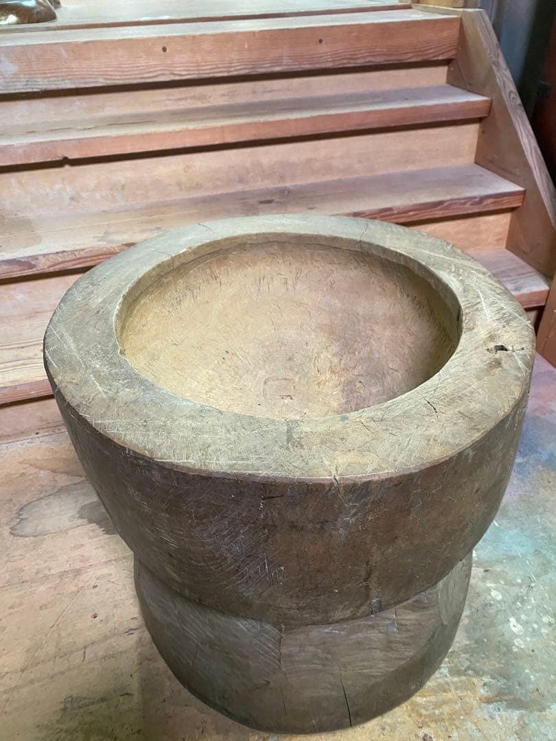 お餅つき　臼　レトロ　置物　工芸品　骨董品　インテリア　017