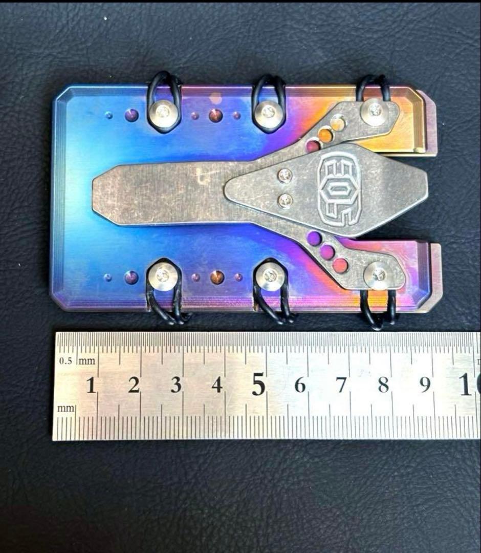 EOS ミリタリー装備 虹色チタンウォレット 2.0 アルマイト加工 No004