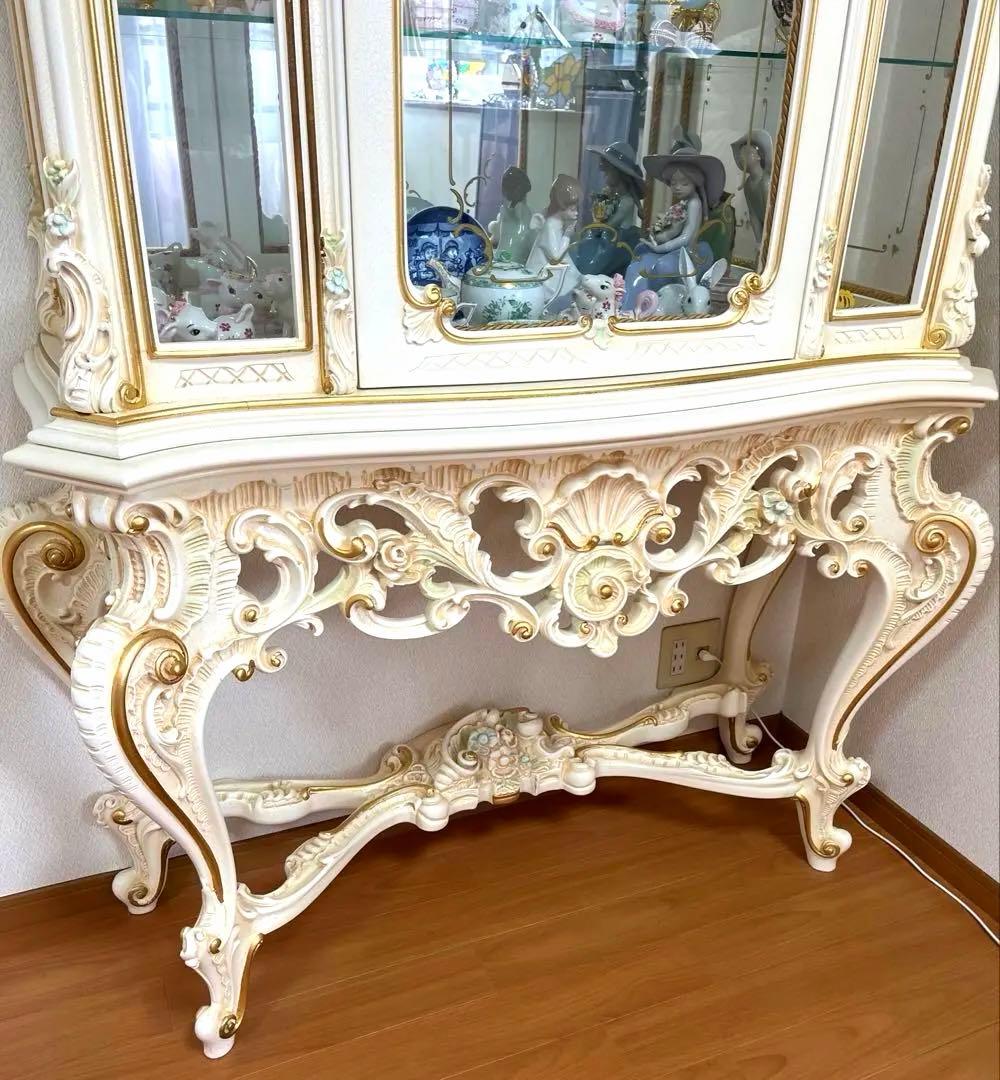 シリック　キャビネット　イタリア製家具　ロココ調　ヨーロピアン　白家具　希少