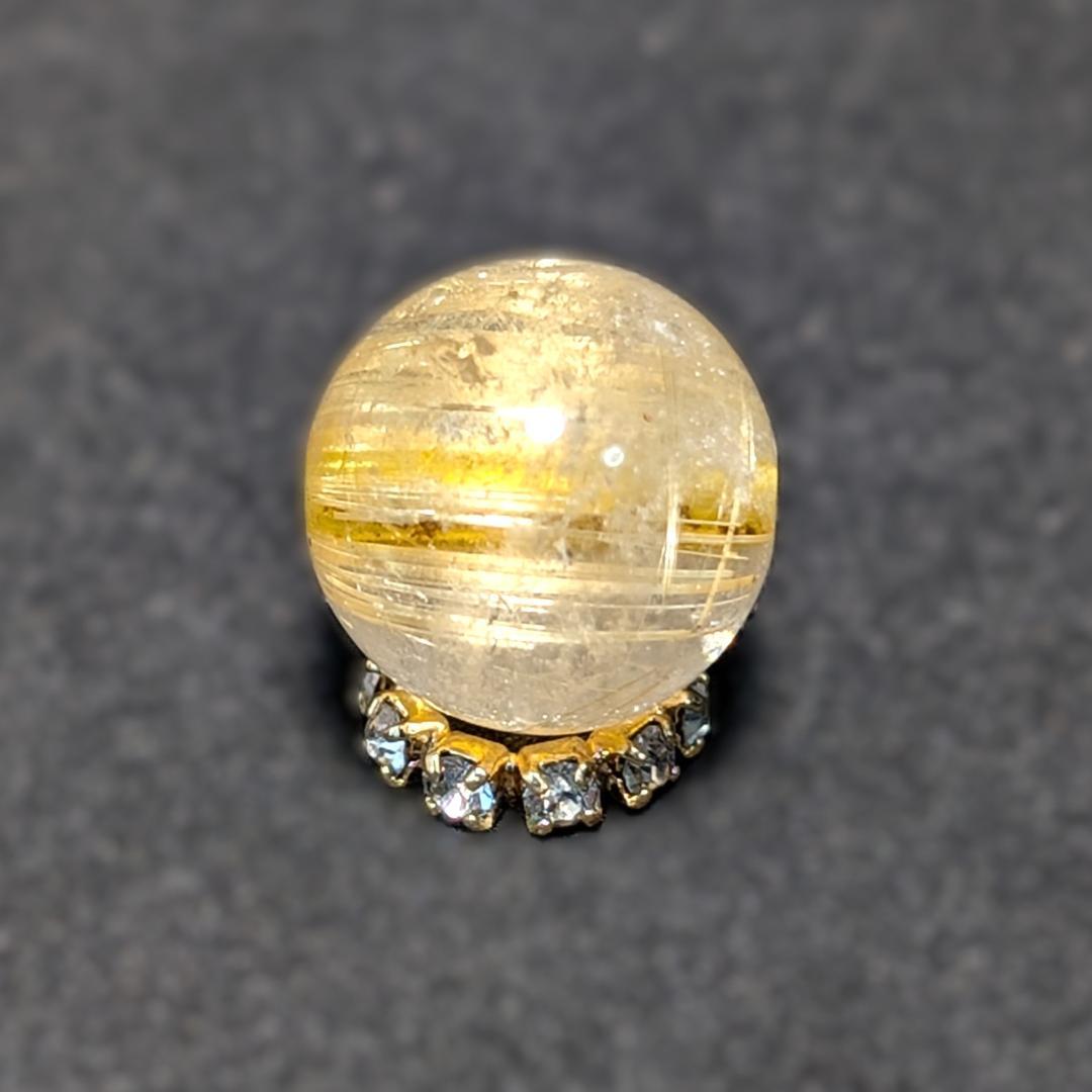 一点物 キャッツアイ効果 タイチンルチル 10ミリ 粒売り 貫通穴あり ギフト