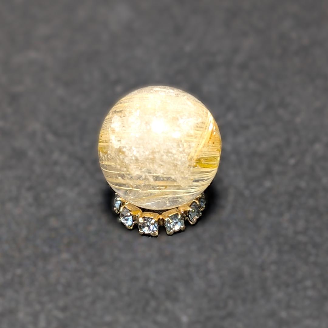 一点物 キャッツアイ効果 タイチンルチル 10ミリ 粒売り 貫通穴あり ギフト