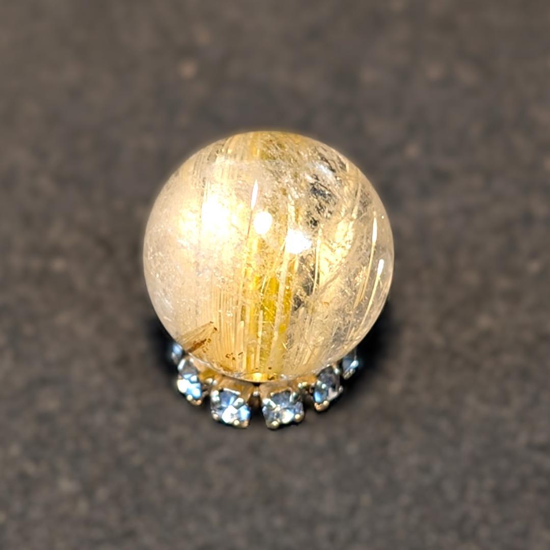 一点物 キャッツアイ効果 タイチンルチル 10ミリ 粒売り 貫通穴あり ギフト