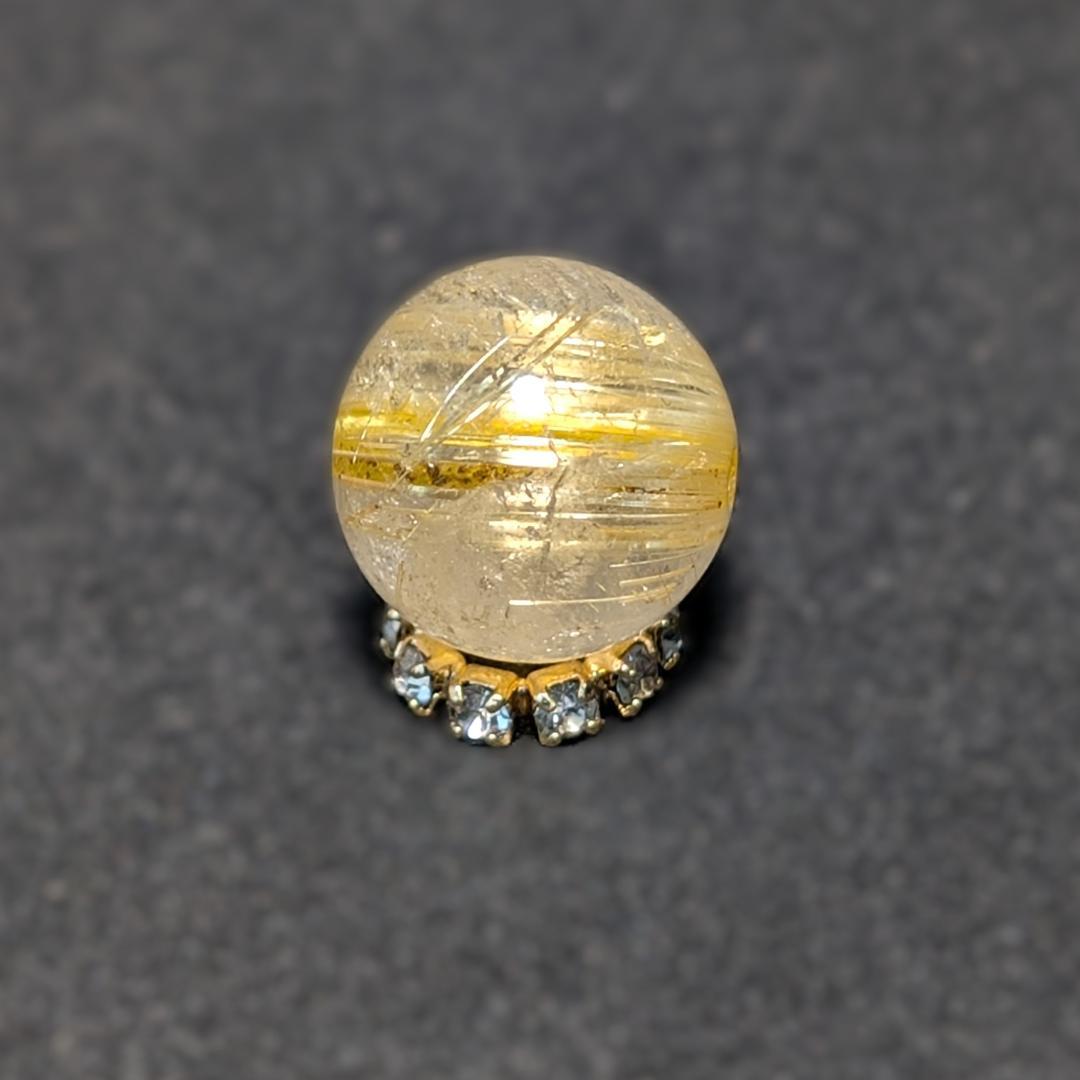 一点物 キャッツアイ効果 タイチンルチル 10ミリ 粒売り 貫通穴あり ギフト