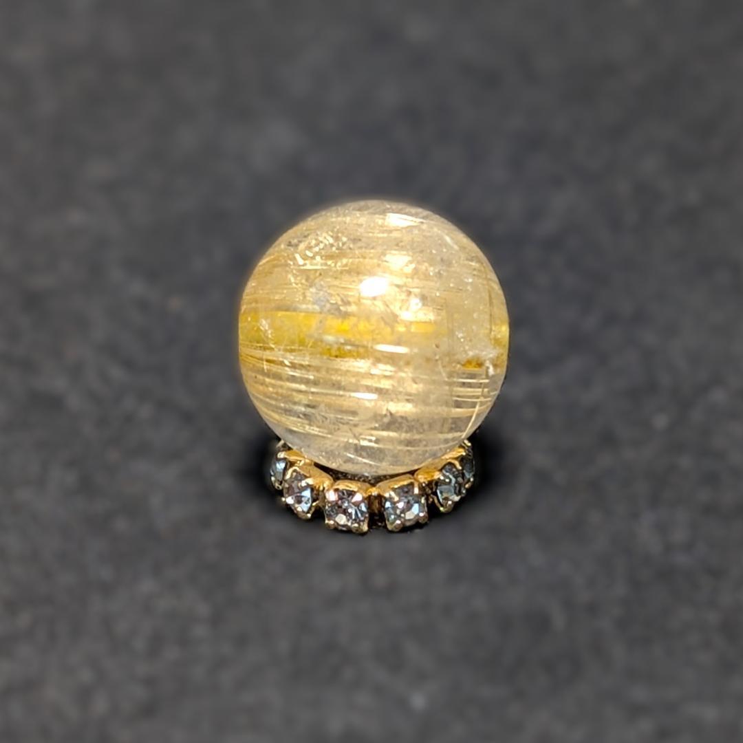 一点物 キャッツアイ効果 タイチンルチル 10ミリ 粒売り 貫通穴あり ギフト