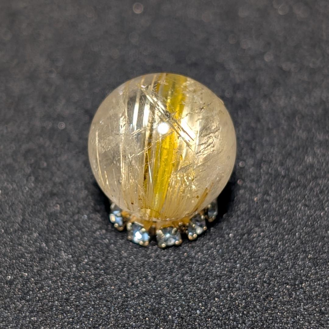 一点物 キャッツアイ効果 タイチンルチル 10ミリ 粒売り 貫通穴あり ギフト