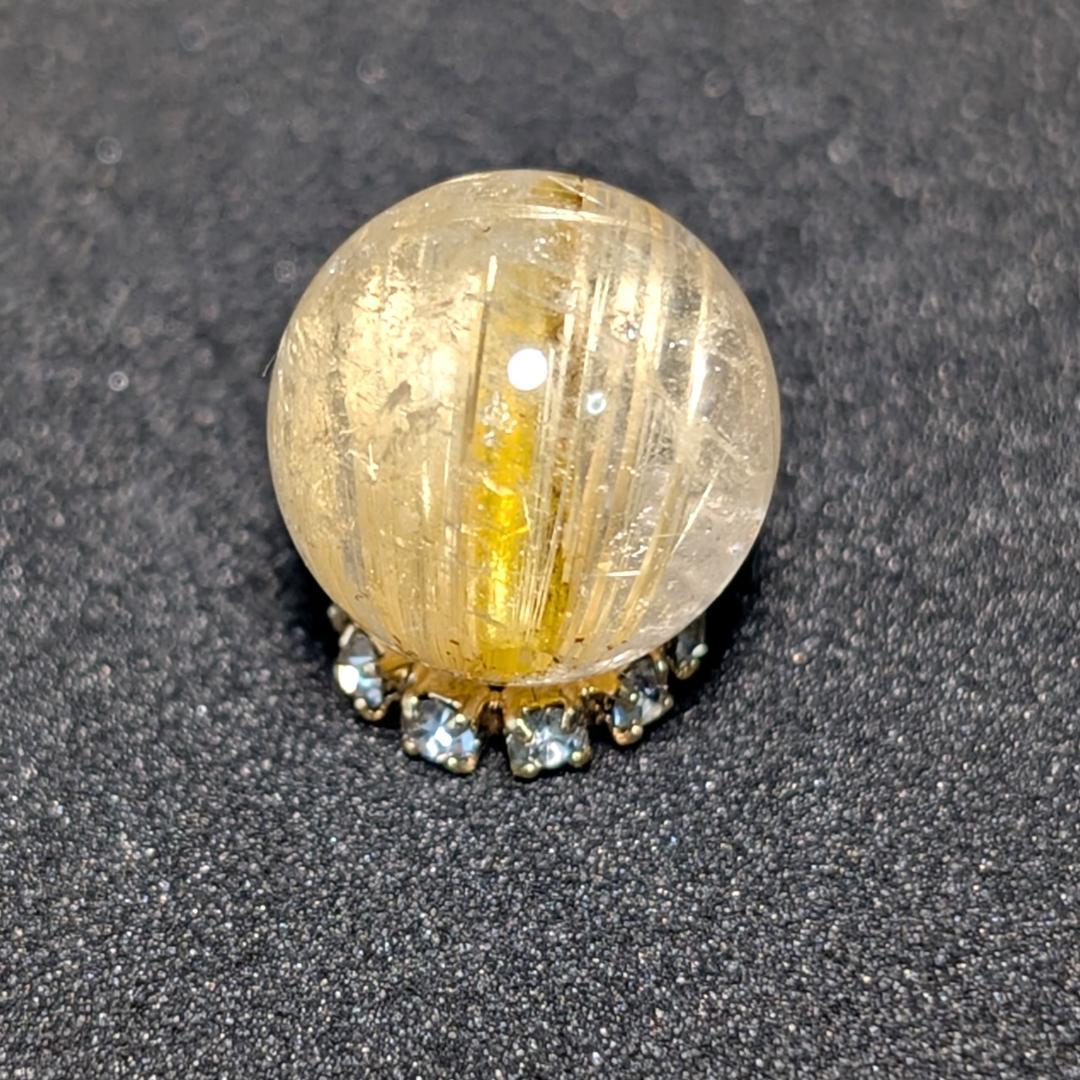 一点物 キャッツアイ効果 タイチンルチル 10ミリ 粒売り 貫通穴あり ギフト