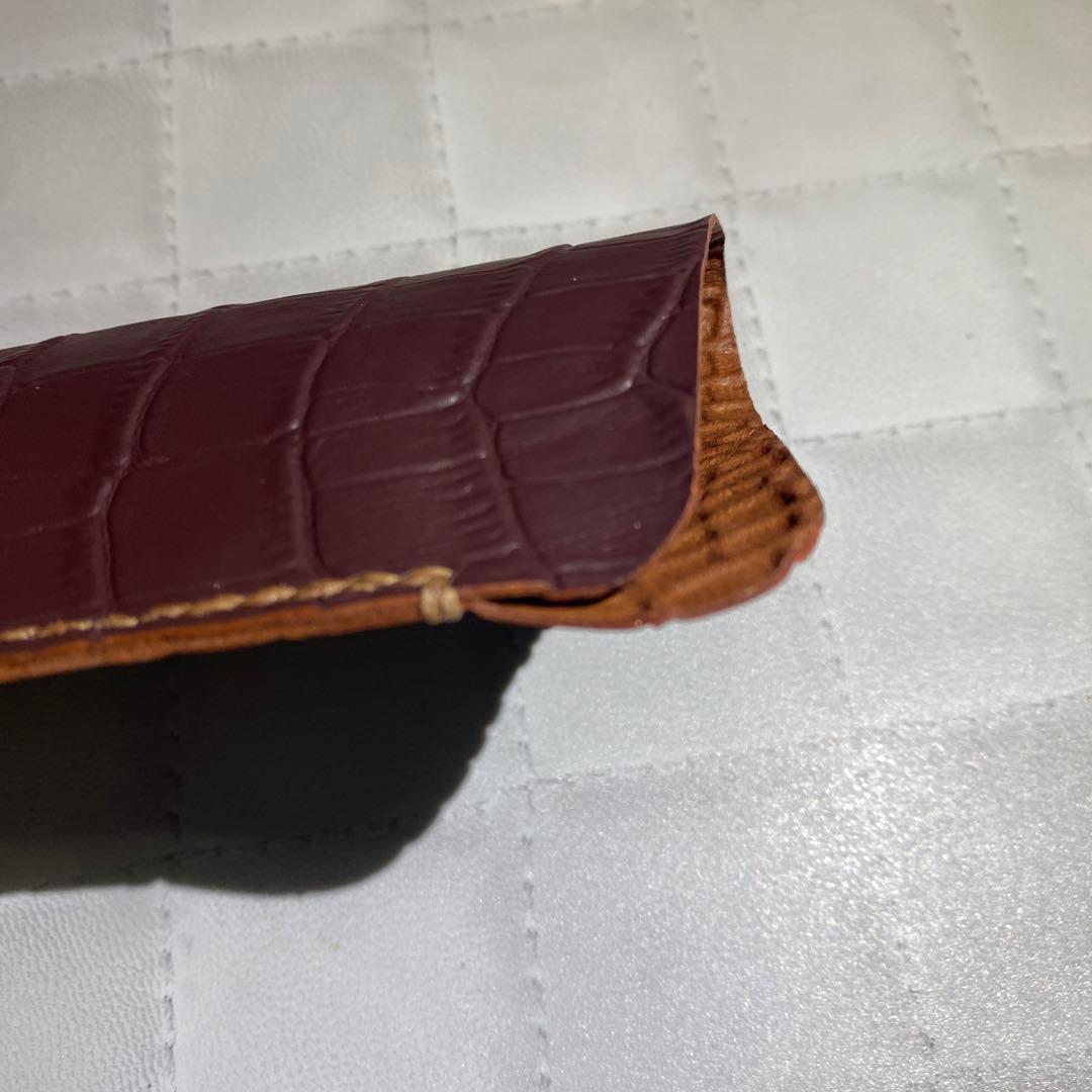 bl-BB型押し メガネケース レザークラフト