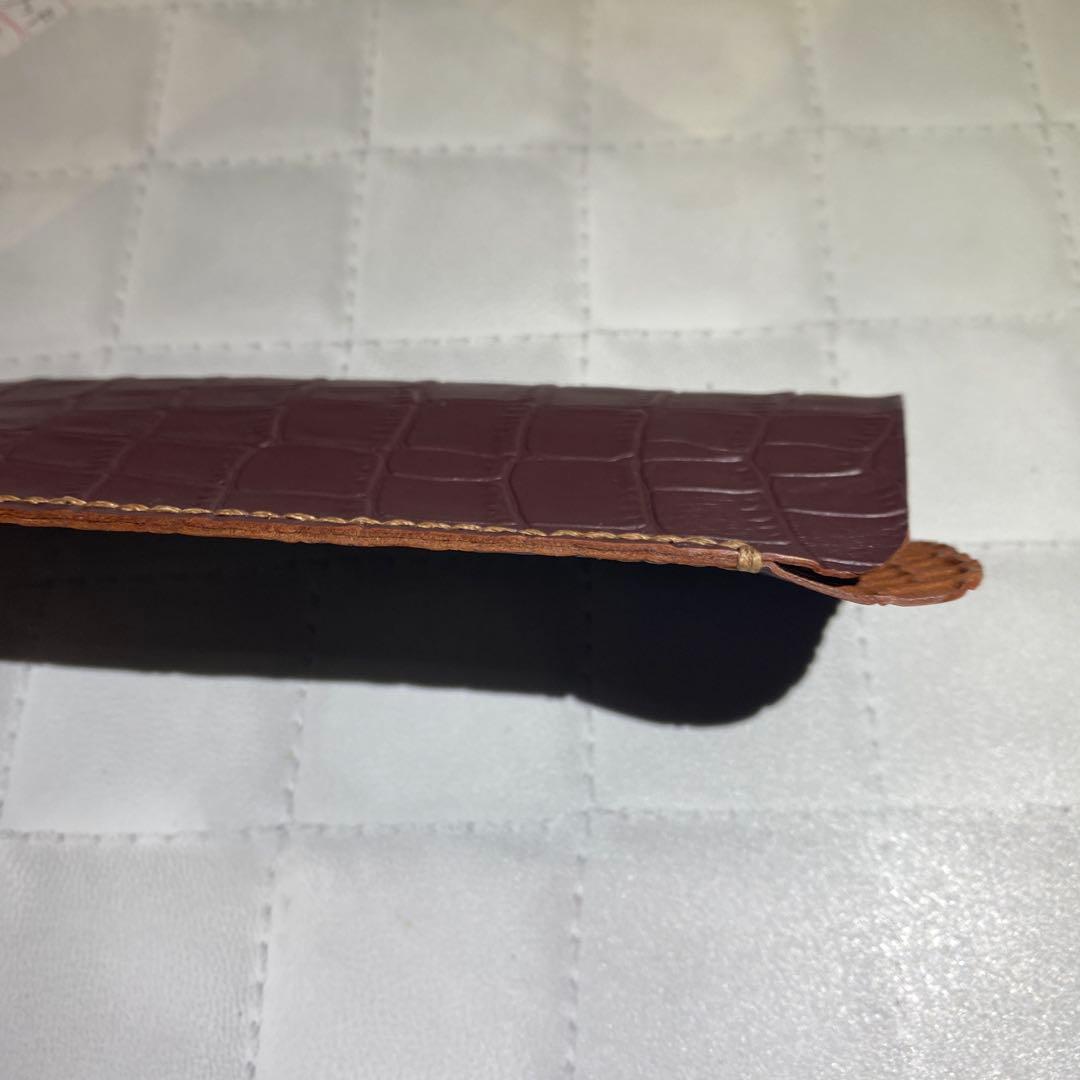 bl-BB型押し メガネケース レザークラフト