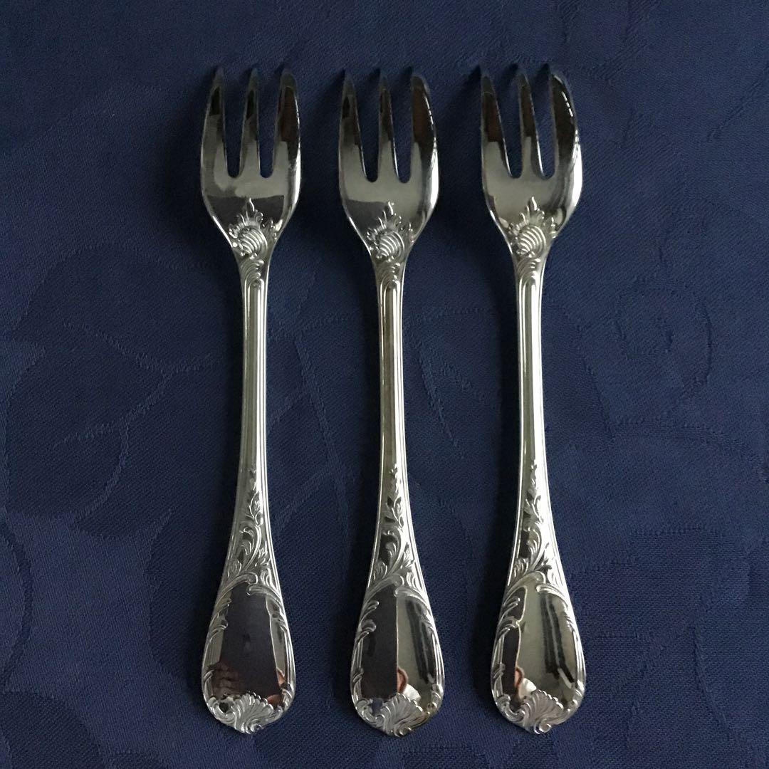 CHRISTOFLE MARLY シルバーコーティングケーキフォーク6本　美品