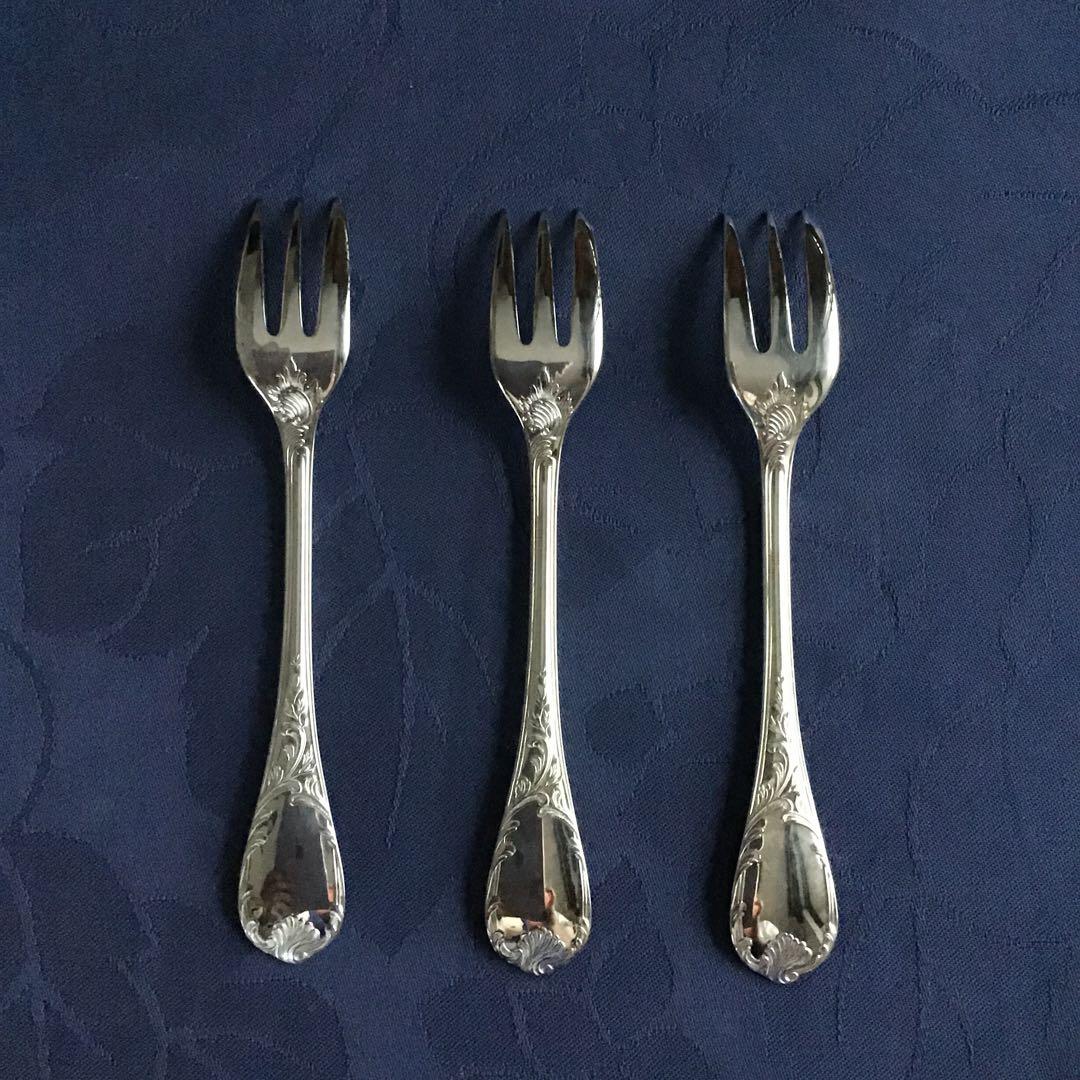 CHRISTOFLE MARLY シルバーコーティングケーキフォーク6本　美品