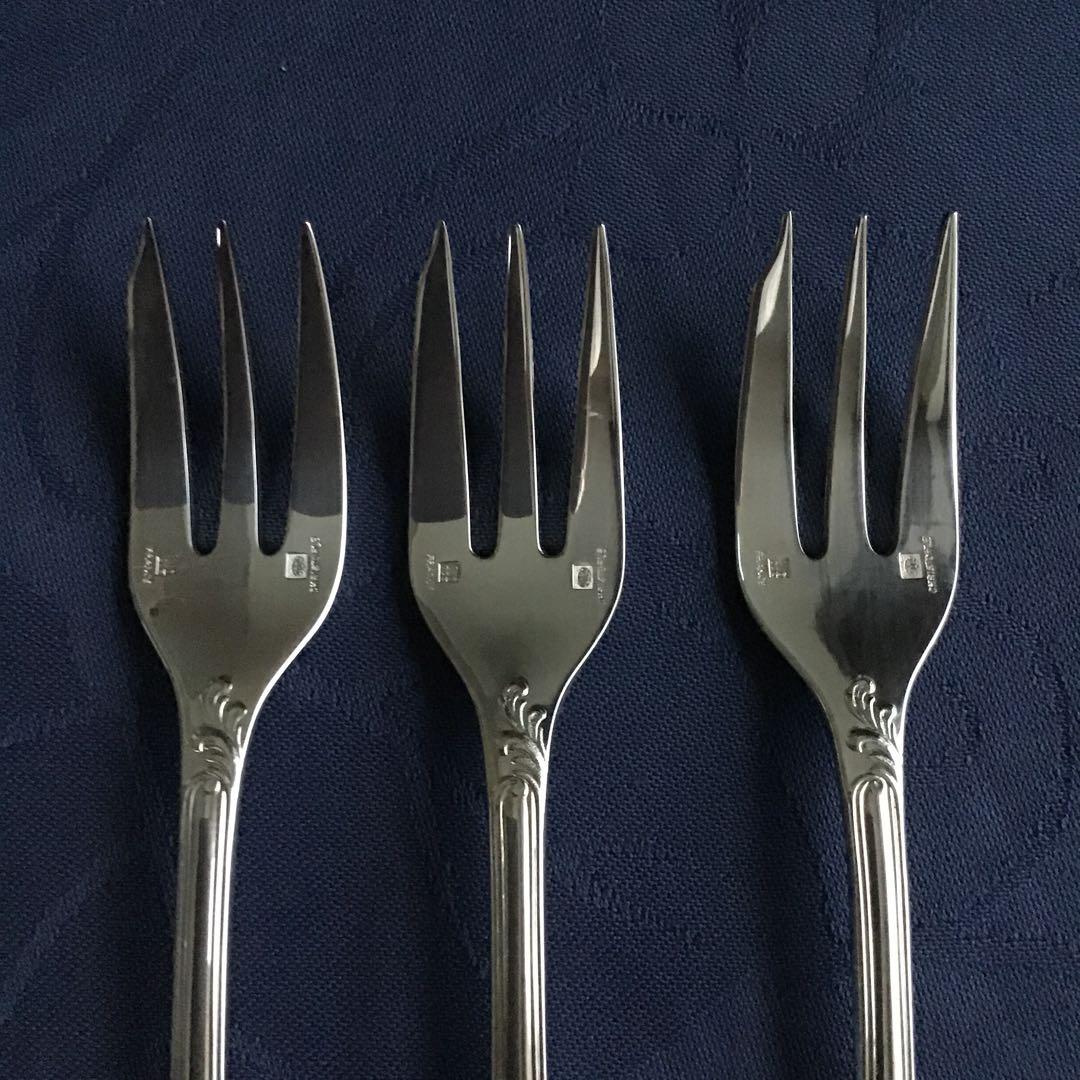 CHRISTOFLE MARLY シルバーコーティングケーキフォーク6本　美品