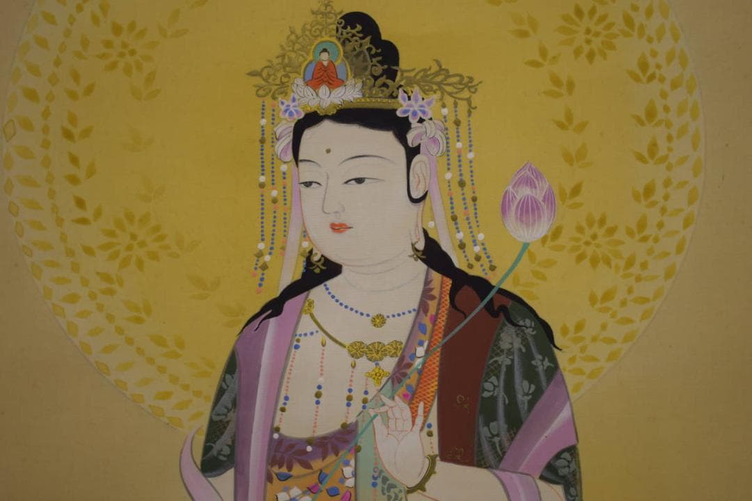 春篁/龍頭観音図/龍上観音図/布袋屋掛軸HI-782 - メルカリ