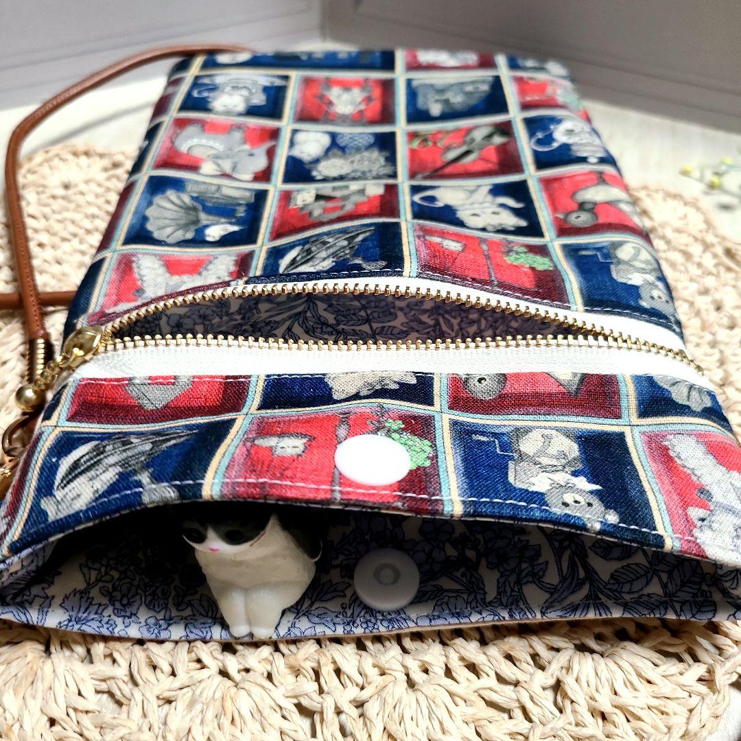 新柄ユキエモン スマホポーチ TOYナイトボックス レッド×ネイビー