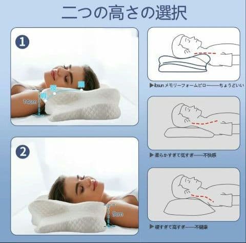 54*ibsun 枕 首が痛くならない 安眠枕 首肩フィット 低反発