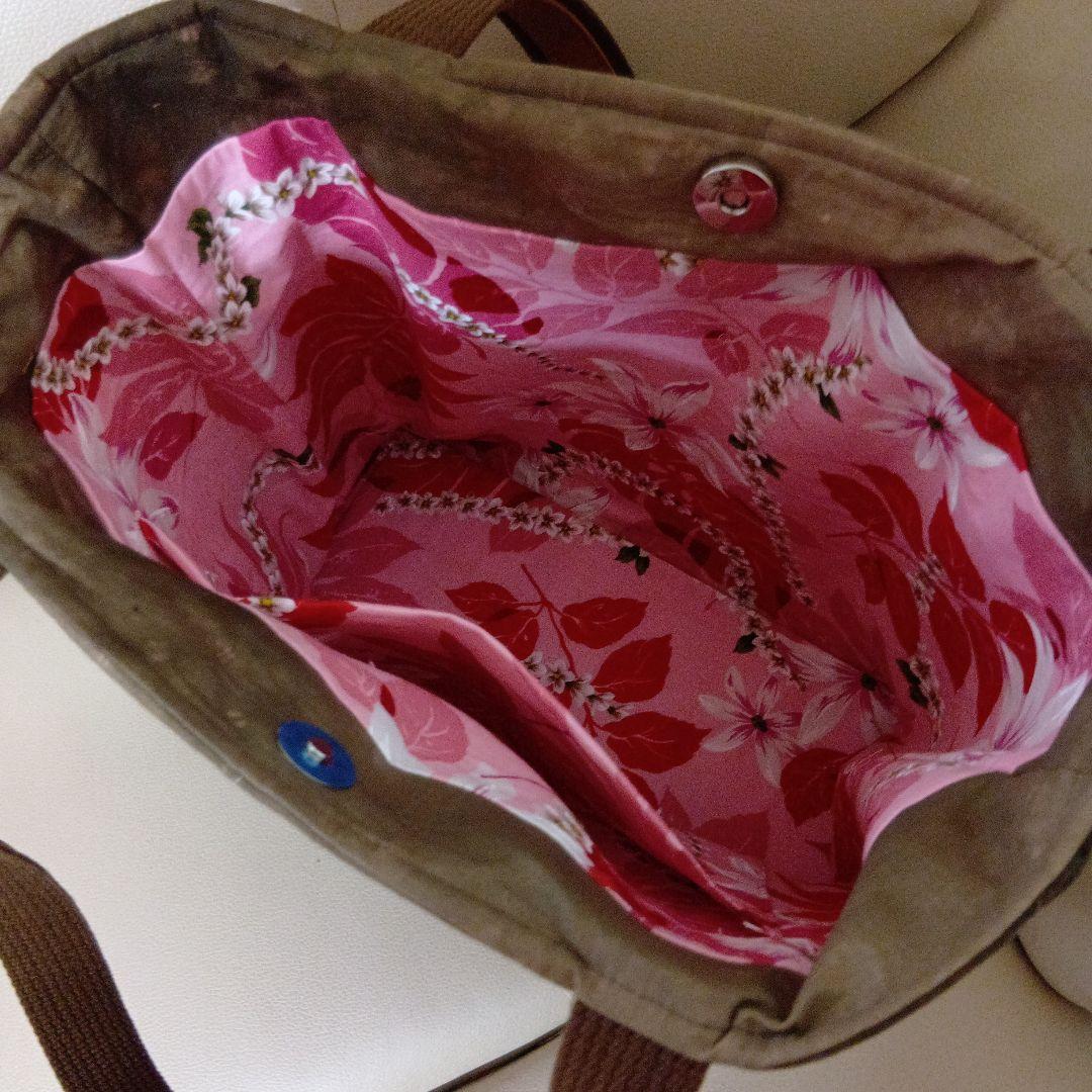 ハワイアンキルト　桜のトートバッグ　ハンドメイド