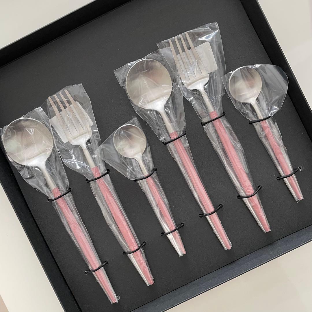 【新品】クチポール ゴア ピンク シルバー デザート 6本セット ※箱無し