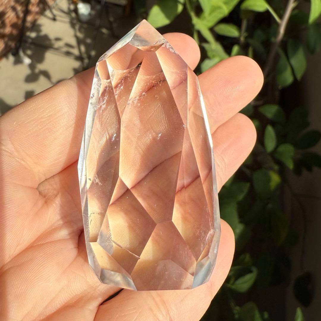 高品質　ヒマラヤ産　レムリアンシード　水晶　ファセットカット　置物　自然石①