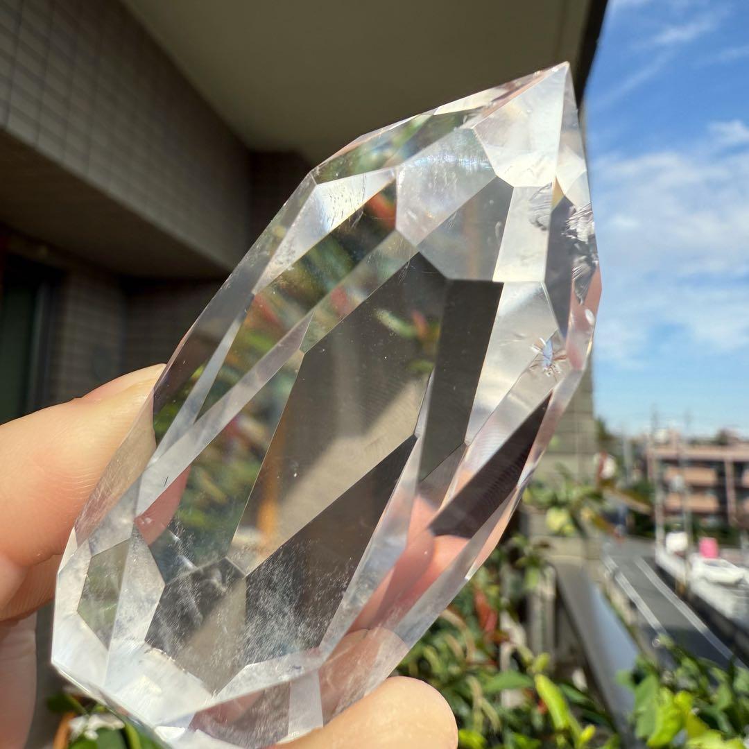 高品質　ヒマラヤ産　レムリアンシード　水晶　ファセットカット　置物　自然石①