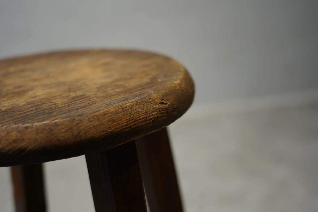 丸スツール　木製　昭和レトロ　アンティーク　ビンテージチェア