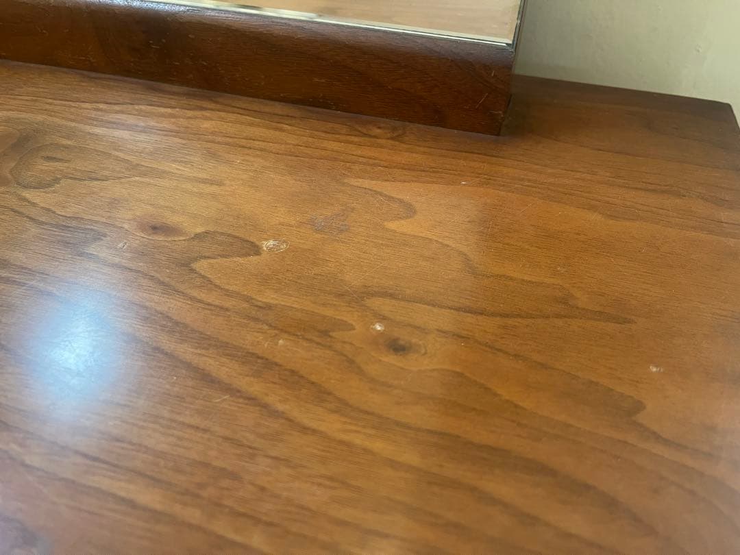 古い木製ドレッサー・ミラー 4引き出し付きアンティークヴィンテージ北欧店舗什器