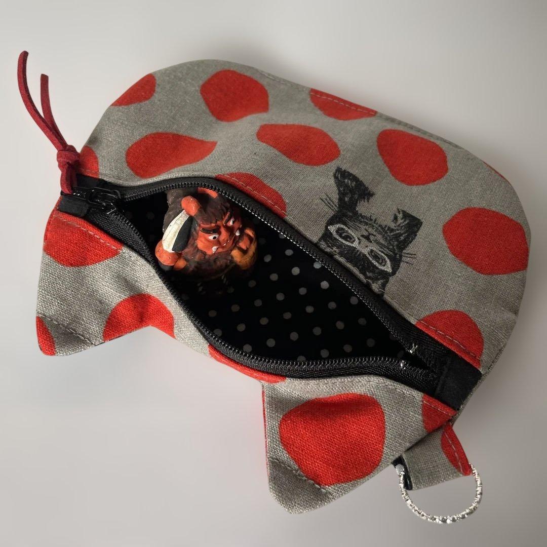猫ちゃんポーチ エチノメガネ猫柄 赤の通販｜ipv6.theatrinapoli.it