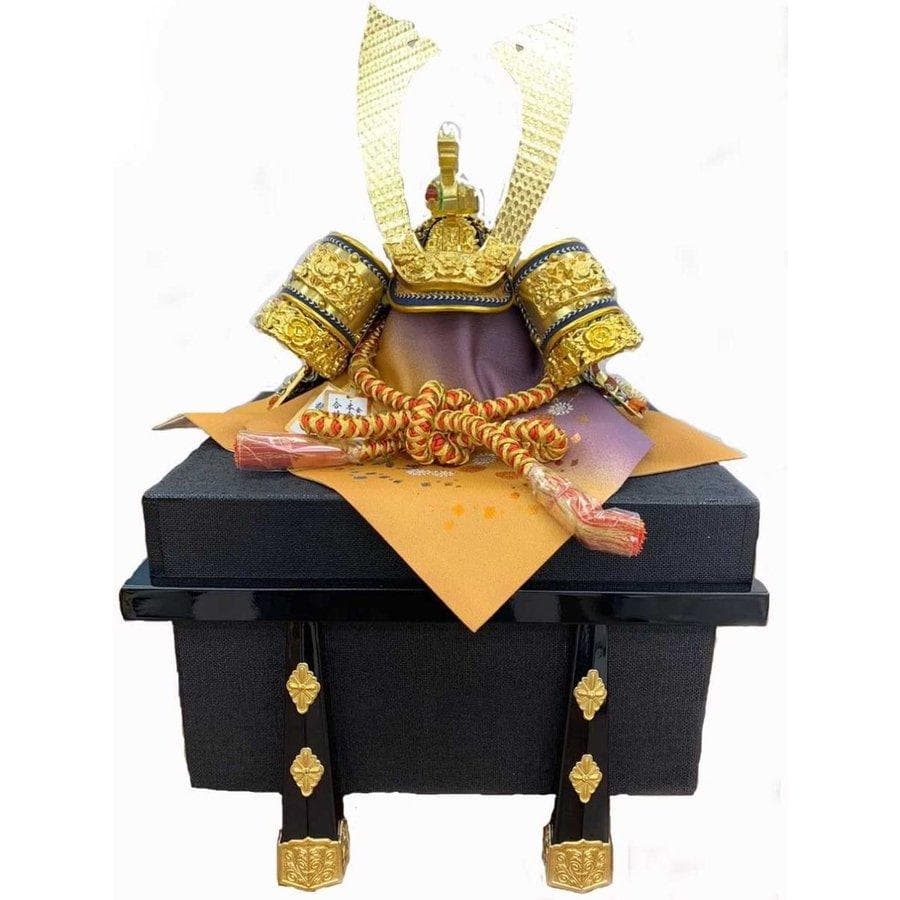 15号 招福兜 A 赤金房 純金箔押小札 合鉢 金沢箔 正絹【五月人形】