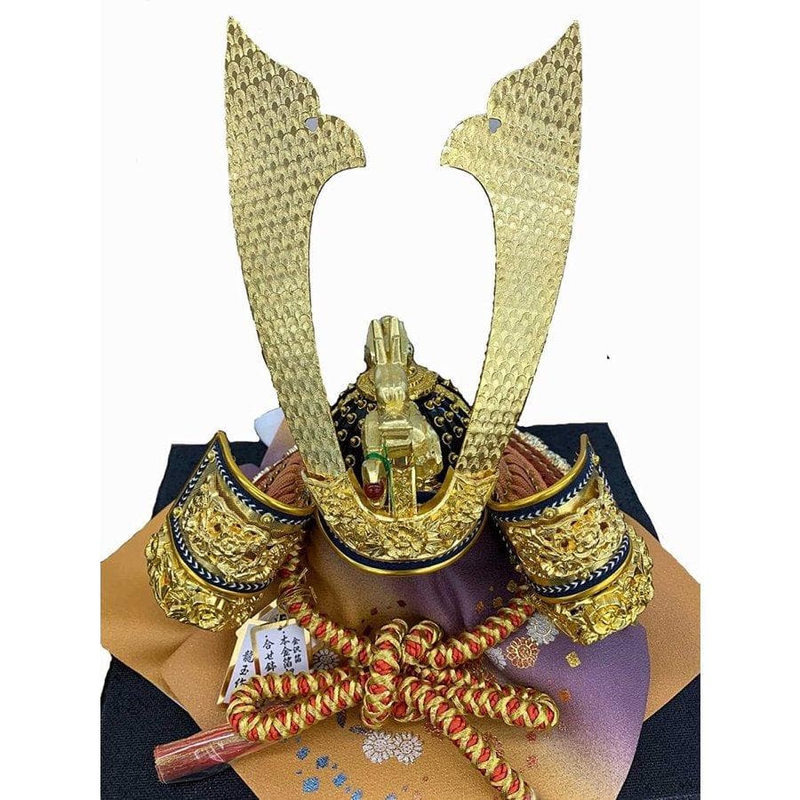 15号 招福兜 A 赤金房 純金箔押小札 合鉢 金沢箔 正絹【五月人形】