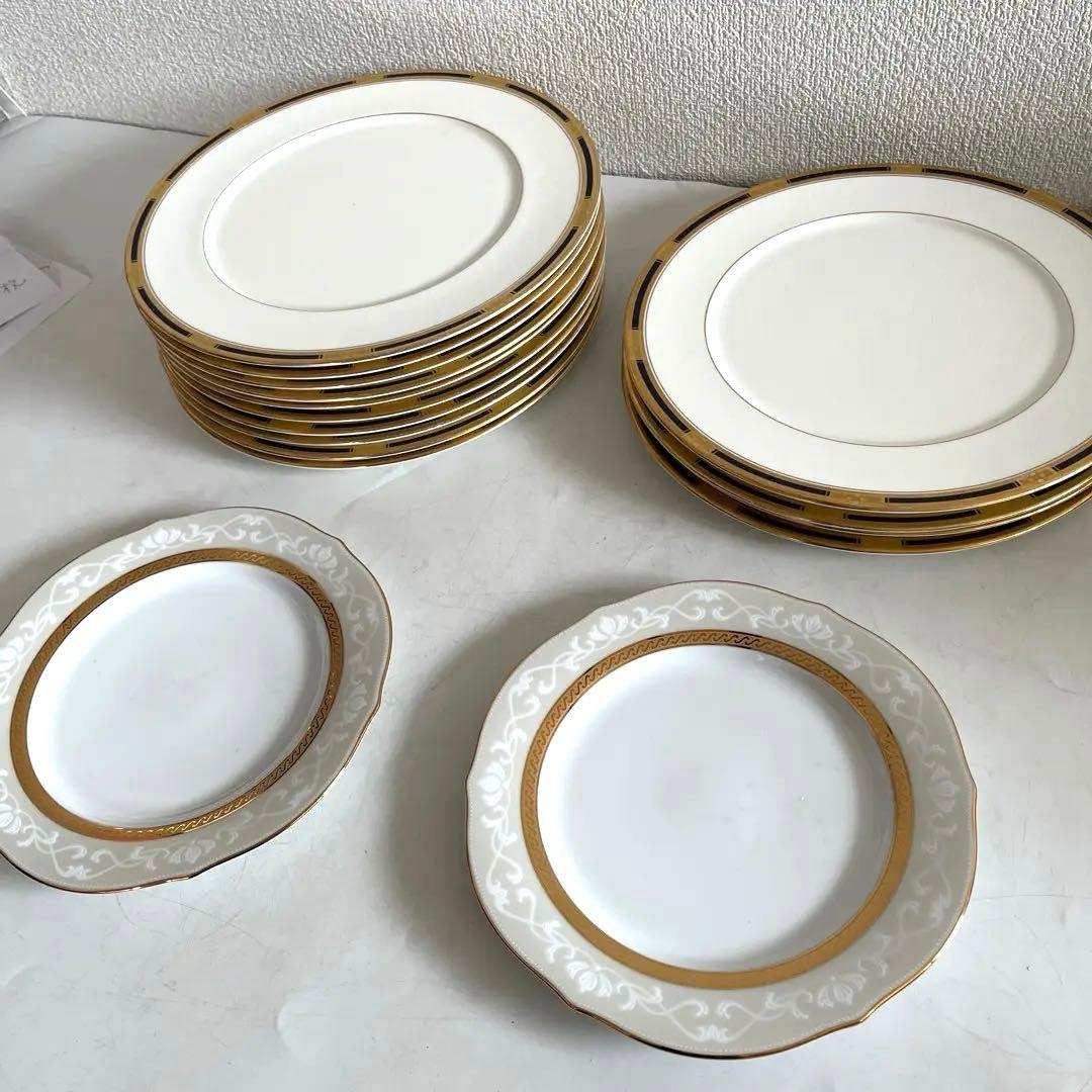 高級ブランド 丸皿 ノリタケ Noritake 金彩 14枚 大皿 セット 大量