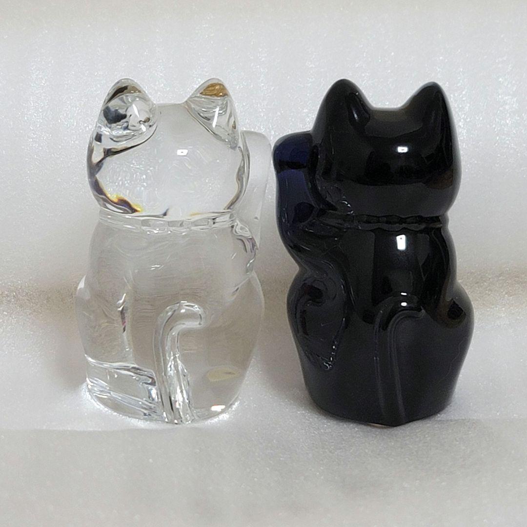 【X'mas価格】Baccarat 招き猫 ミッドナイト クリスタルバカラ ペア