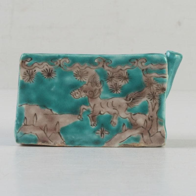 中国 書道具 緑釉 神獣花草文 水滴 V 9595 - www.edventureintl.com