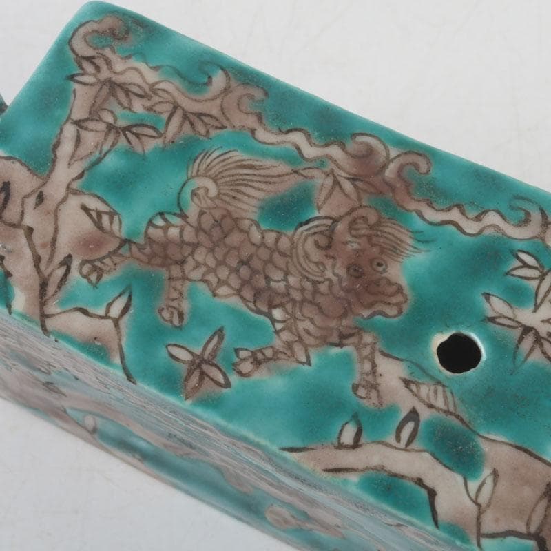 中国 書道具 緑釉 神獣花草文 水滴 V 9595 - www.edventureintl.com