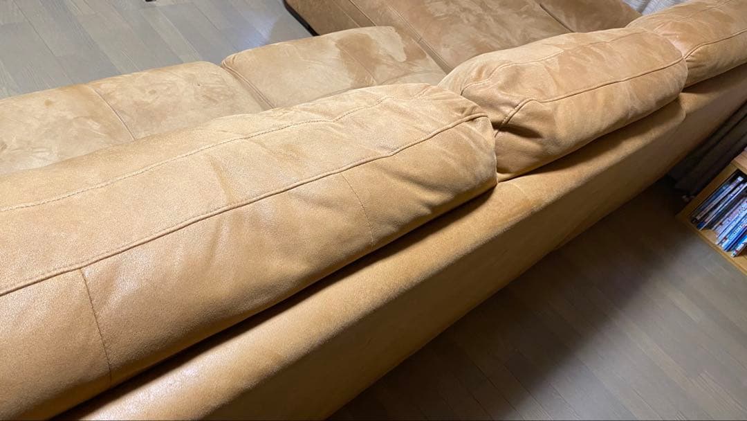 RELAX FORMベージュ L字型ソファ スエード風