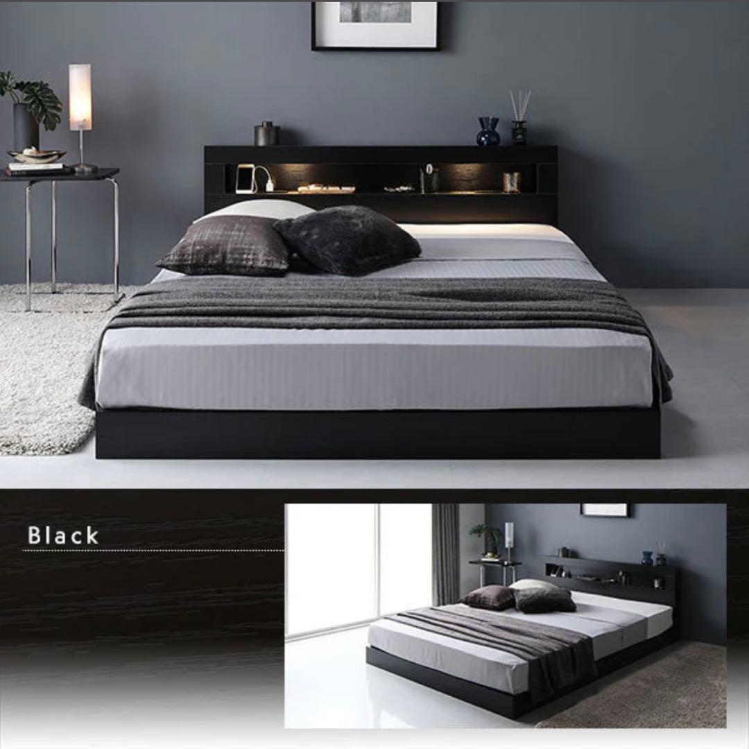 【美品】 RASIK ダブルベットフレーム　黒　CONCASA