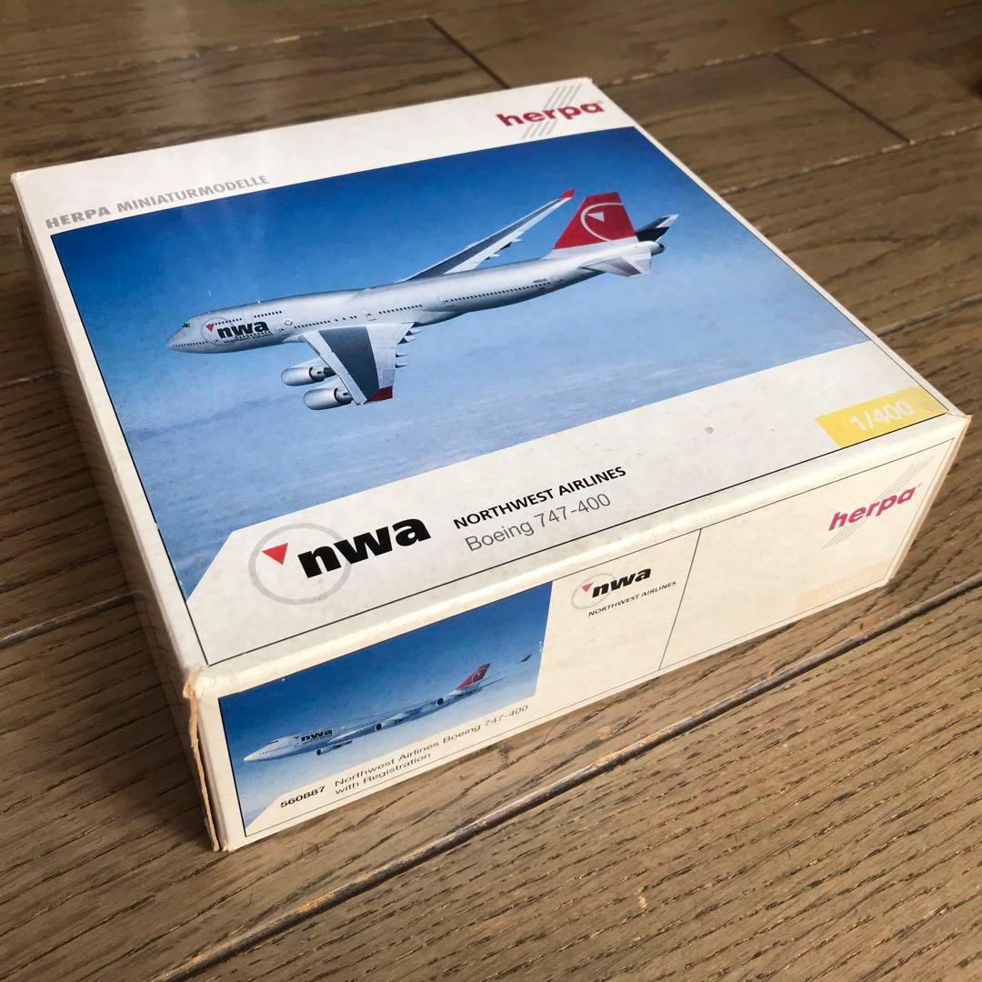 herpa 1/400ノースウエスト航空ボーイング747-400 - メルカリ