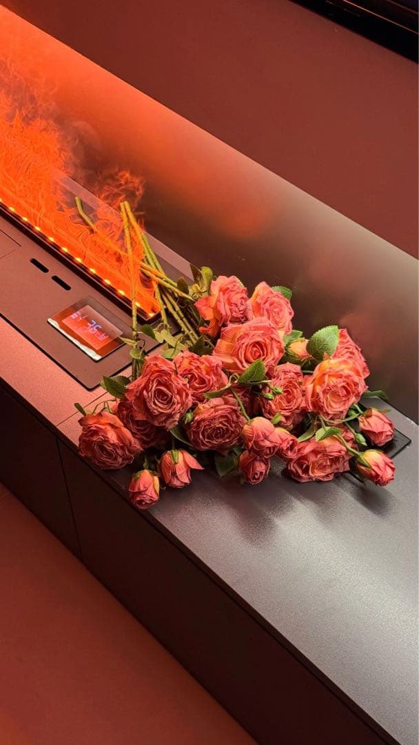 アンティーク調 高級感あり 造花ローズブーケ 8本（約24輪）／約52cm