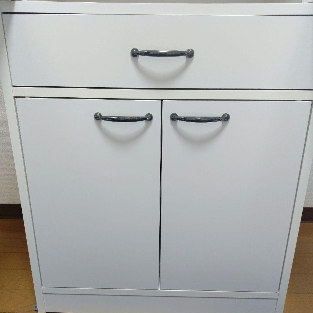 【たのメル便】ベルメゾン ホワイト ガラス扉付き ミニキッチンボード