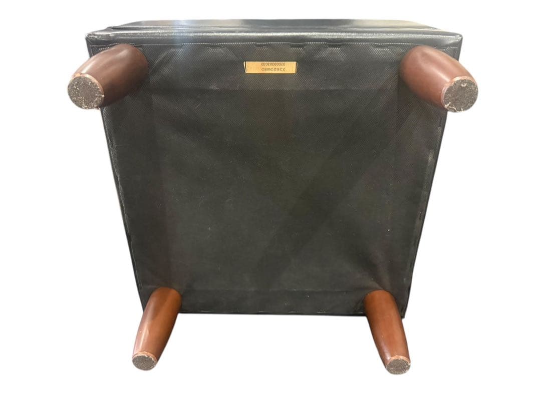 ◯②karimoku カリモク60 オットマン 黒 ブラック レザー