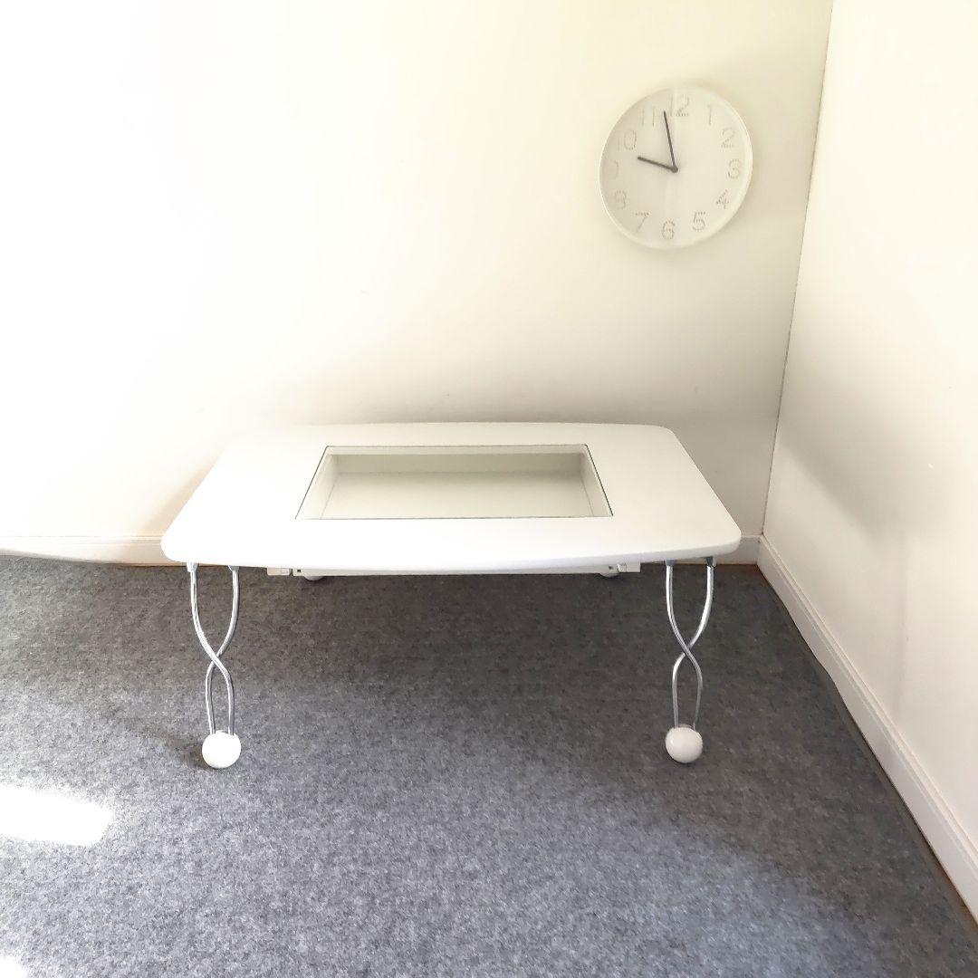 ミッドセンチュリー　ガラステーブル　レトロポップ　ポストモダン　スペースエイジ