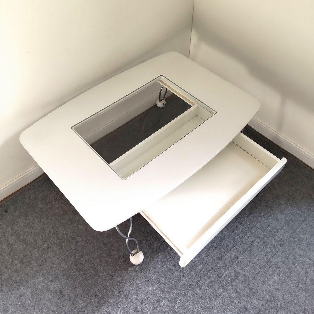 ミッドセンチュリー　ガラステーブル　レトロポップ　ポストモダン　スペースエイジ