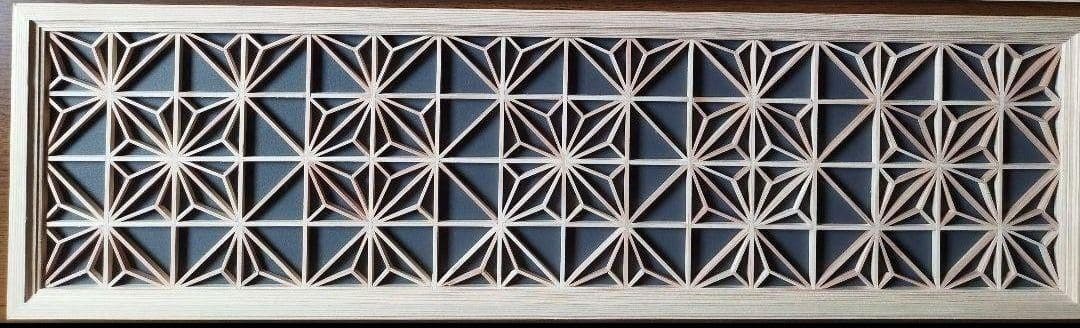 104 ❣️特価❣️麻の葉組子　4枚一組　木製額縁