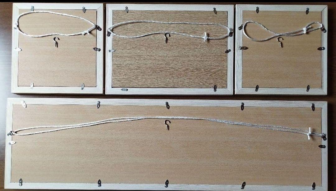 104 ❣️特価❣️麻の葉組子　4枚一組　木製額縁