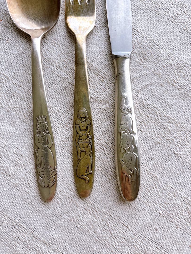 フランスブロカント　幼児洗礼カトラリーセット