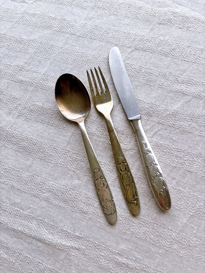 フランスブロカント　幼児洗礼カトラリーセット