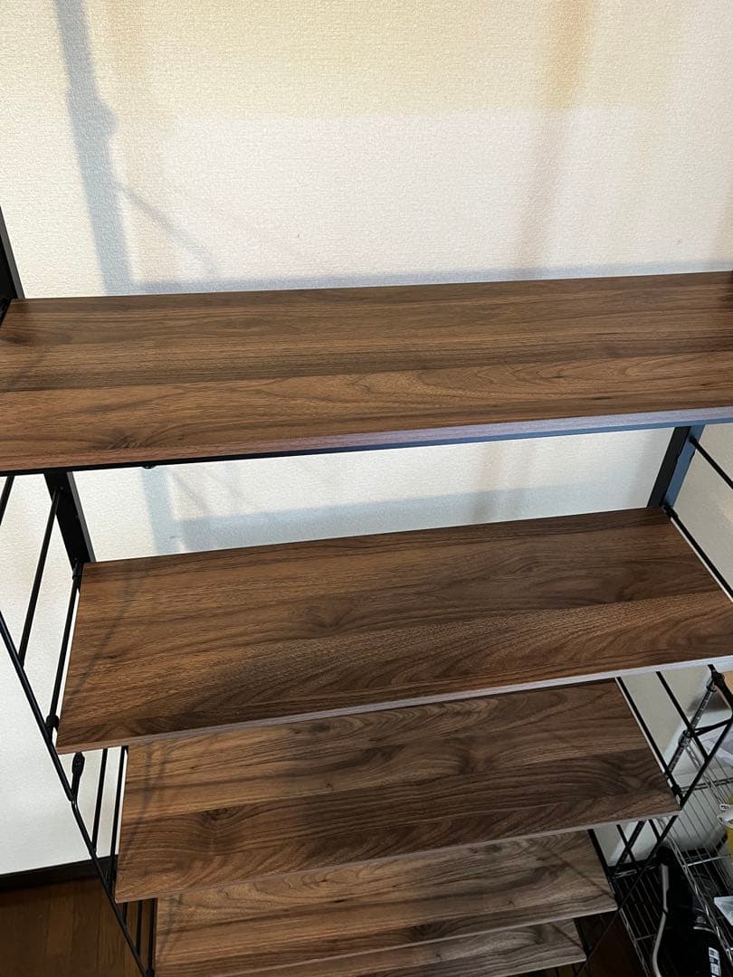 ニトリ Nポルダ 幅80cm ミドルブラウン 棚板5枚