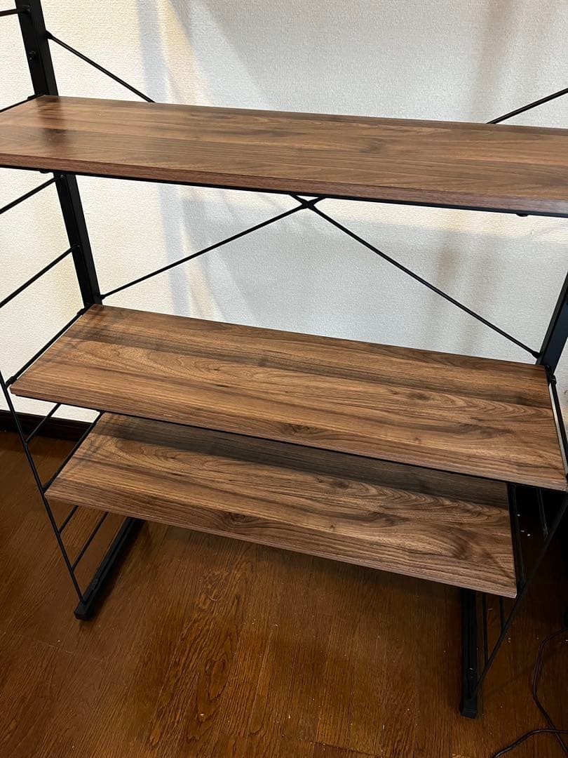 ニトリ Nポルダ 幅80cm ミドルブラウン 棚板5枚