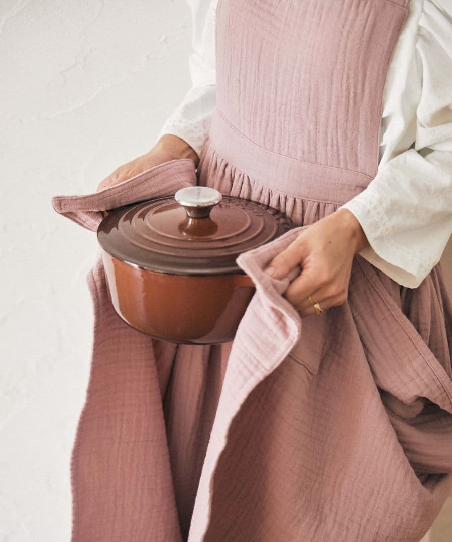 パセリ(Parsley ) コットンガーゼエプロンピンク