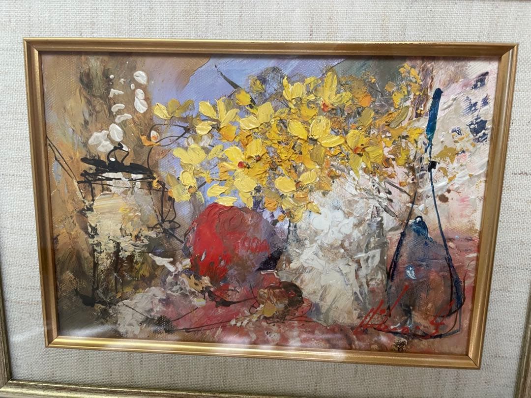 新品同様 池田秀郎 油彩原画 直筆サイン 豪華額装 SM 花 箱入り - メルカリ