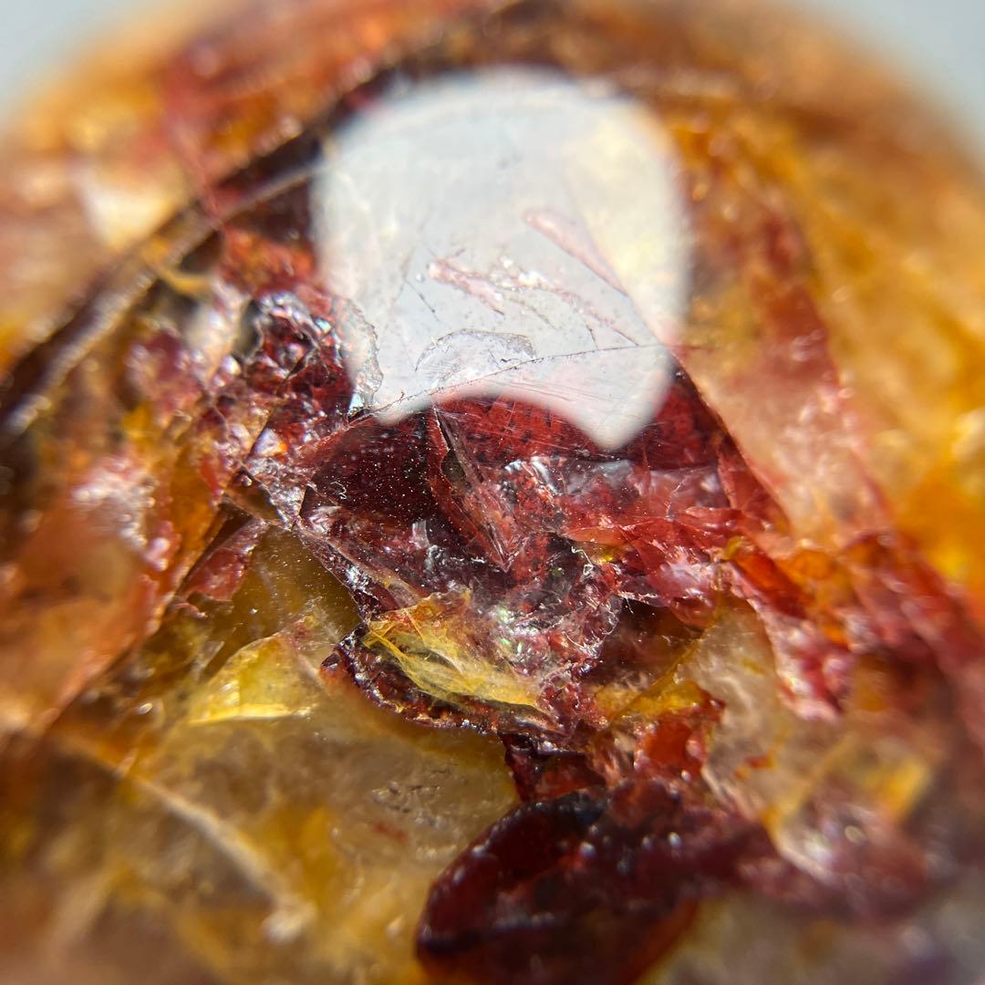 ファイアクオーツとゴールデンヒーラー共生　スフィア　直径 63.5mm